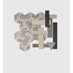 Carrelage sol / mur effet ciment motif fleur 20x20 cm ALAMEDA BUCARELI CIELO-Aelle Carrelage New