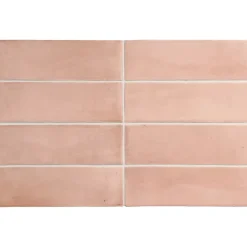 Carrelage sol / mur effet zellige bejmat marocain 5X15 cm rose mate 5X15 cm COCO ORHARD PINK MATT-Aelle Carrelage