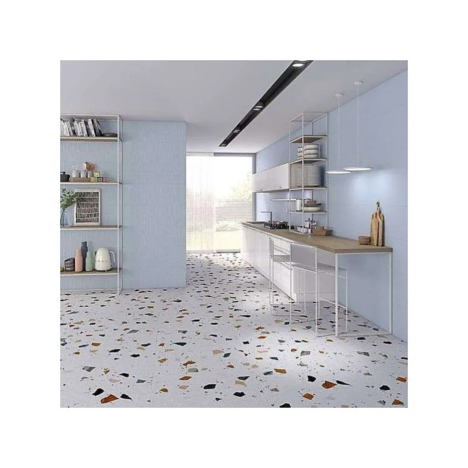 Carrelage sol / mur effet terrazzzo coloré 120x120 cm STRACCIATELLA NACAR(vendu par boite 1.44m2)-Eiffel art construction Discount