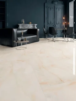 Limcaro Carrelage sol / mur effet marbre beige SUN ONYX l.60 x L.120 cm Brillant