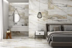 Limcaro Carrelage sol / mur effet marbre blanc CHINA GOLD l.60 x L.120 cm Brilliant