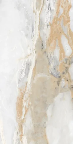 Limcaro Carrelage sol / mur effet marbre blanc CHINA GOLD l.60 x L.120 cm Brilliant