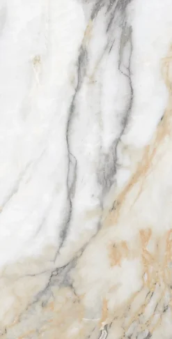 Limcaro Carrelage sol / mur effet marbre blanc CHINA GOLD l.60 x L.120 cm Brilliant