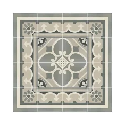 Aelle Carrelage Carrelage sol / mur effet ciment gris 20x20 cm - CAPRICE CHATELET BORDURE