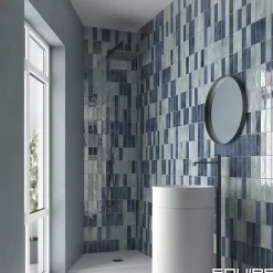 Carrelage sol / mur effet zellige bejmat marocain 5X15 cm bleu brillant 5X15 cm COCO BLUE GRASS WALL-Aelle Carrelage New