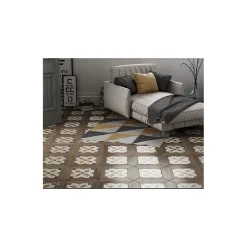 Aelle Carrelage Carrelage sol / mur effet ciment motif coloré 20x20 cm ART NOUVEAU EMPIRE COLOUR