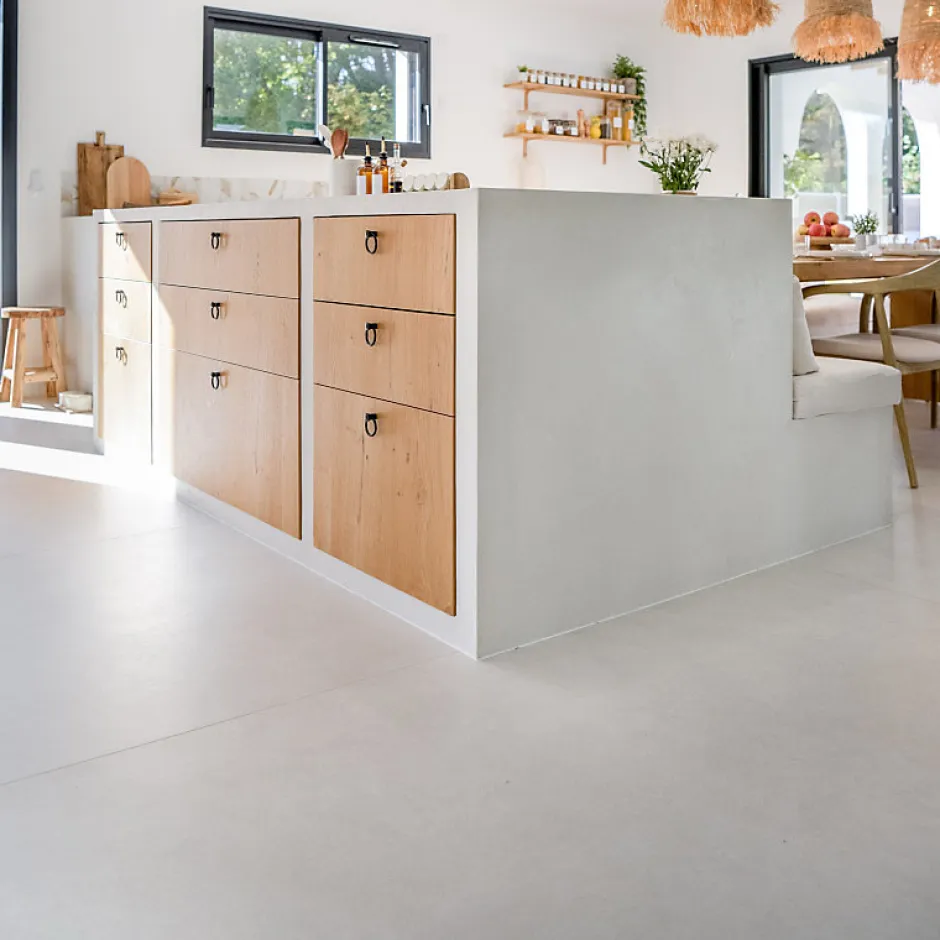 Aelle Carrelage Carrelage sol / mur effet béton ciré naturel 120x120 cm Boost natural Kaolin