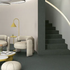 Carrelage sol / mur effet terrazzo grand format noir 80x80 cm MICRA R Grafito-Eiffel art construction