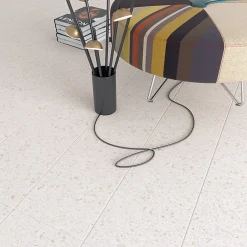 Carrelage sol / mur effet terrazzzo blanc 20x20 cm STRACCIATELLA BATTUTO NACAR (vendu par boite 1m2)-Eiffel art construction Discount