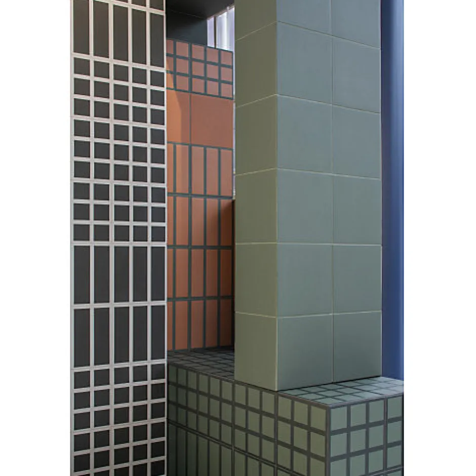 Eiffel art construction Carrelage sol / mur effet terrazzo 80x80 cm Croccante-R Menta(vendu par boite de 1.28m2)