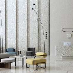 Aelle Carrelage Carrelage sol / mur effet terrazzo 80x80 cm NIZA-R gris