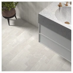 carrelage sol / mur effet marbre blanc 7,5x60 cm - MARMONIS WHITE-Aelle Carrelage Discount