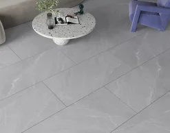 Limcaro Carrelage sol / mur effet marbre gris LAGOM GREY l.60 x L.120 cm Mat