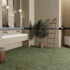 Aelle Carrelage Carrelage sol / mur effet terrazzo vert 60x60 cm GREEN GIADA