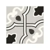 Aelle Carrelage Carrelage sol / mur effet ciment motif fleur 20x20 cm ALAMEDA BUCARELI GRIS