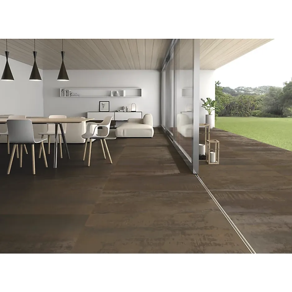 Aelle Carrelage Carrelage sol / mur effet métal cuivre 60x120 cm IONIC COPPER