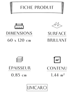 Limcaro Carrelage sol / mur effet marbre blanc ZEBRINO GOLD l.60 x L.120 cm Brillant
