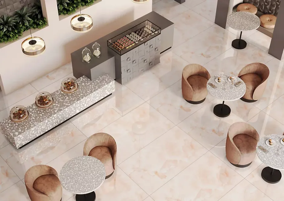 Carrelage sol / mur effet marbre rose ONYX LIMESTONE l.60 x L.120 cm Brilliant-Limcaro Sale