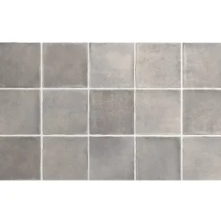 carrelage sol / mur effet zellige bejmat gris 10x10 cm mate ARGILE CONCRETE-Aelle Carrelage Discount