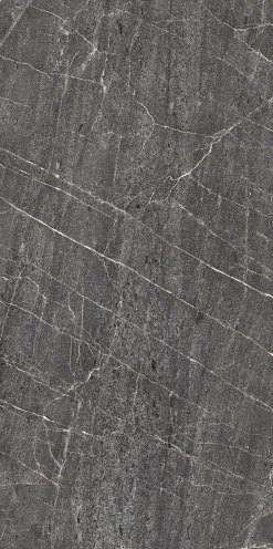 Carrelage sol / mur effet marbre anthracite TESSINO BLACK l.60 x L.120 cm Mat-Limcaro Outlet