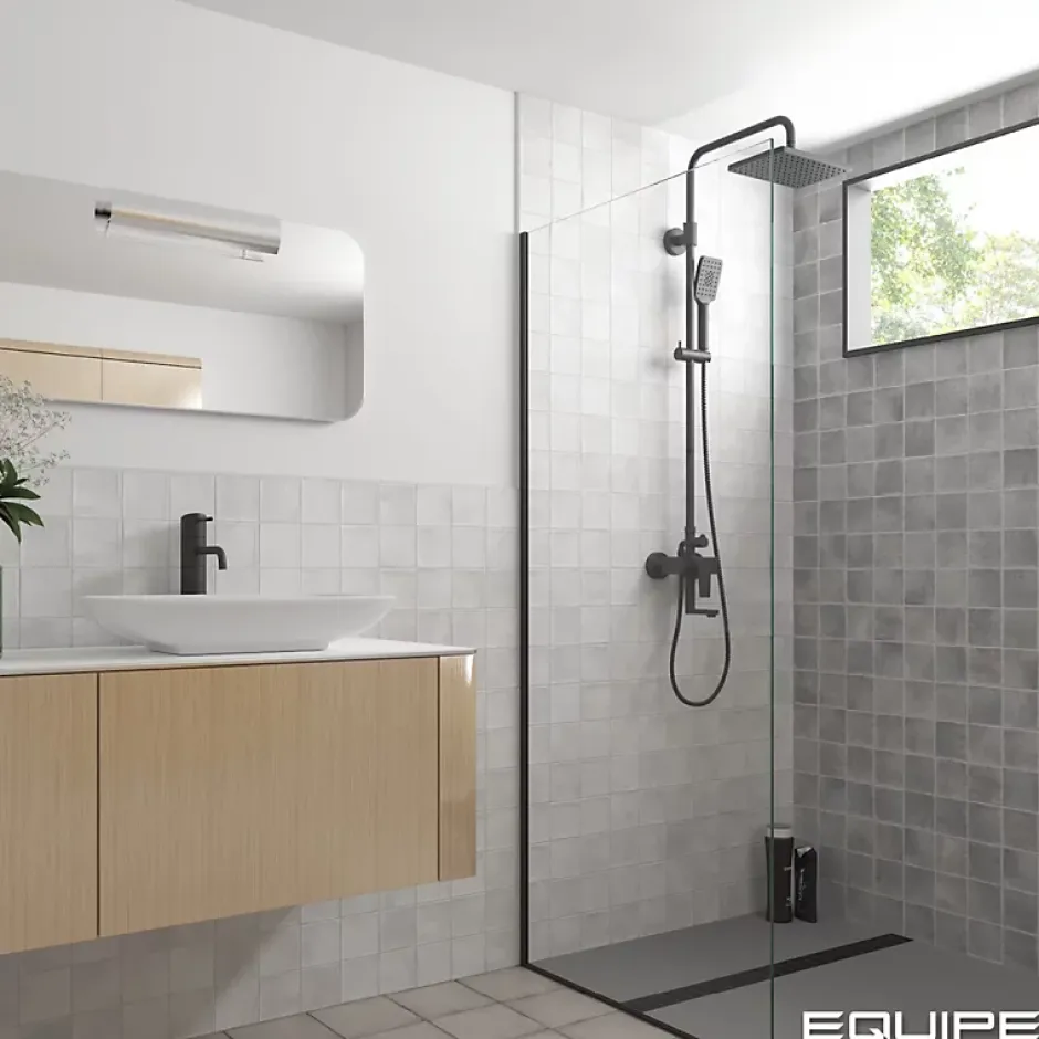 Aelle Carrelage carrelage sol / mur effet zellige bejmat 10x10 cm blanc gris mate ARGILE ICE