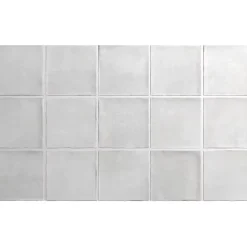 Aelle Carrelage carrelage sol / mur effet zellige bejmat 10x10 cm blanc gris mate ARGILE ICE