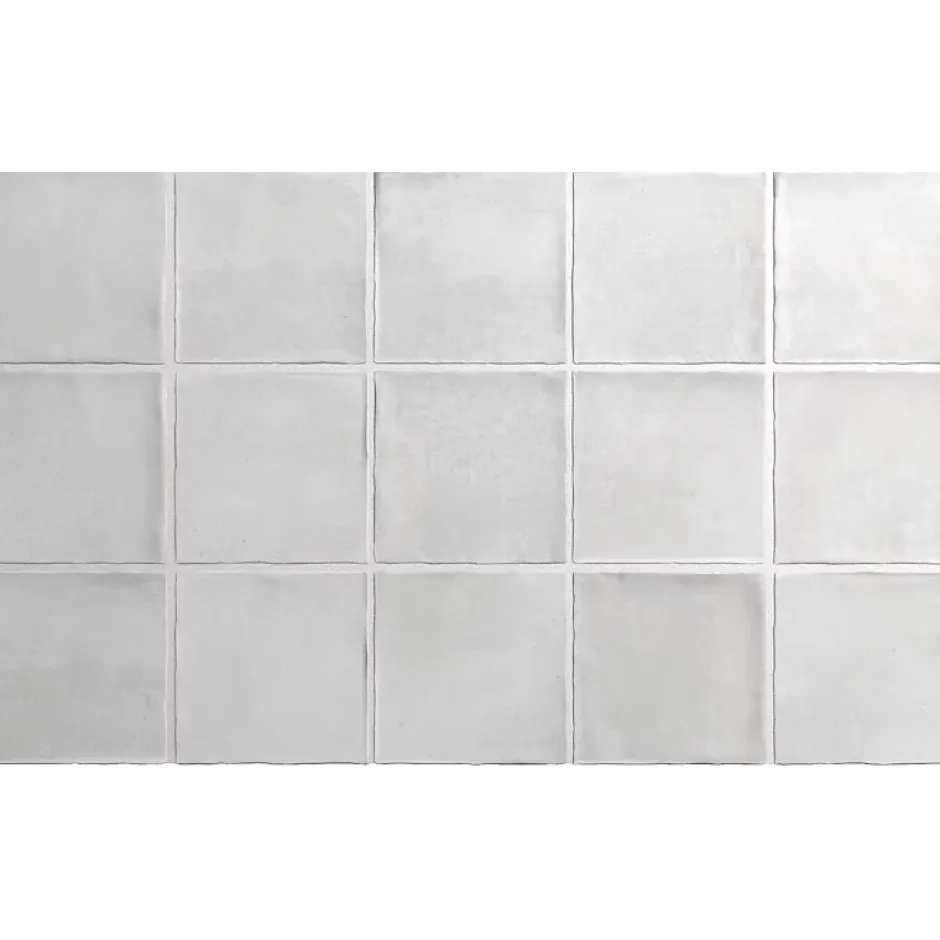 Aelle Carrelage carrelage sol / mur effet zellige bejmat 10x10 cm blanc gris mate ARGILE ICE