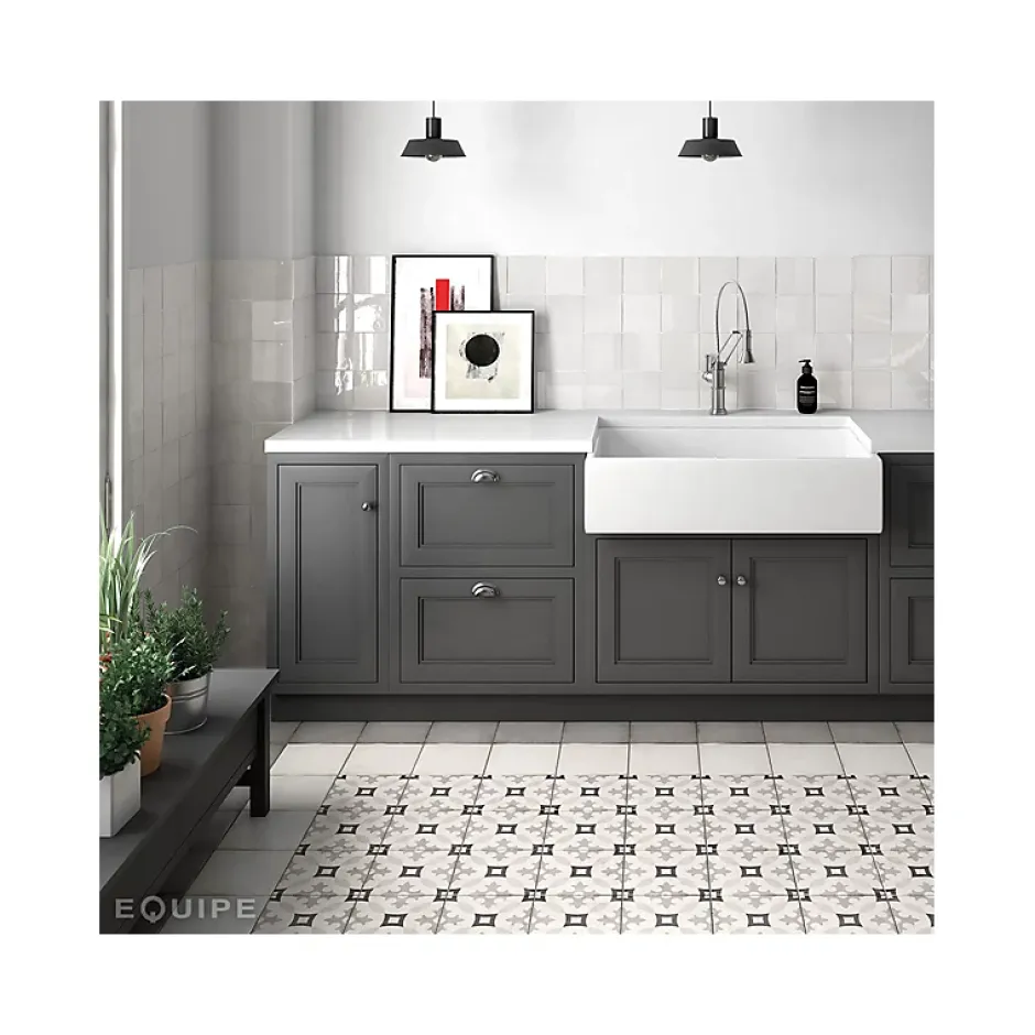 Carrelage sol / mur effet ciment motif gris 20x20 cm ART NOUVEAU KARLSPLATZ GREY-Aelle Carrelage Hot