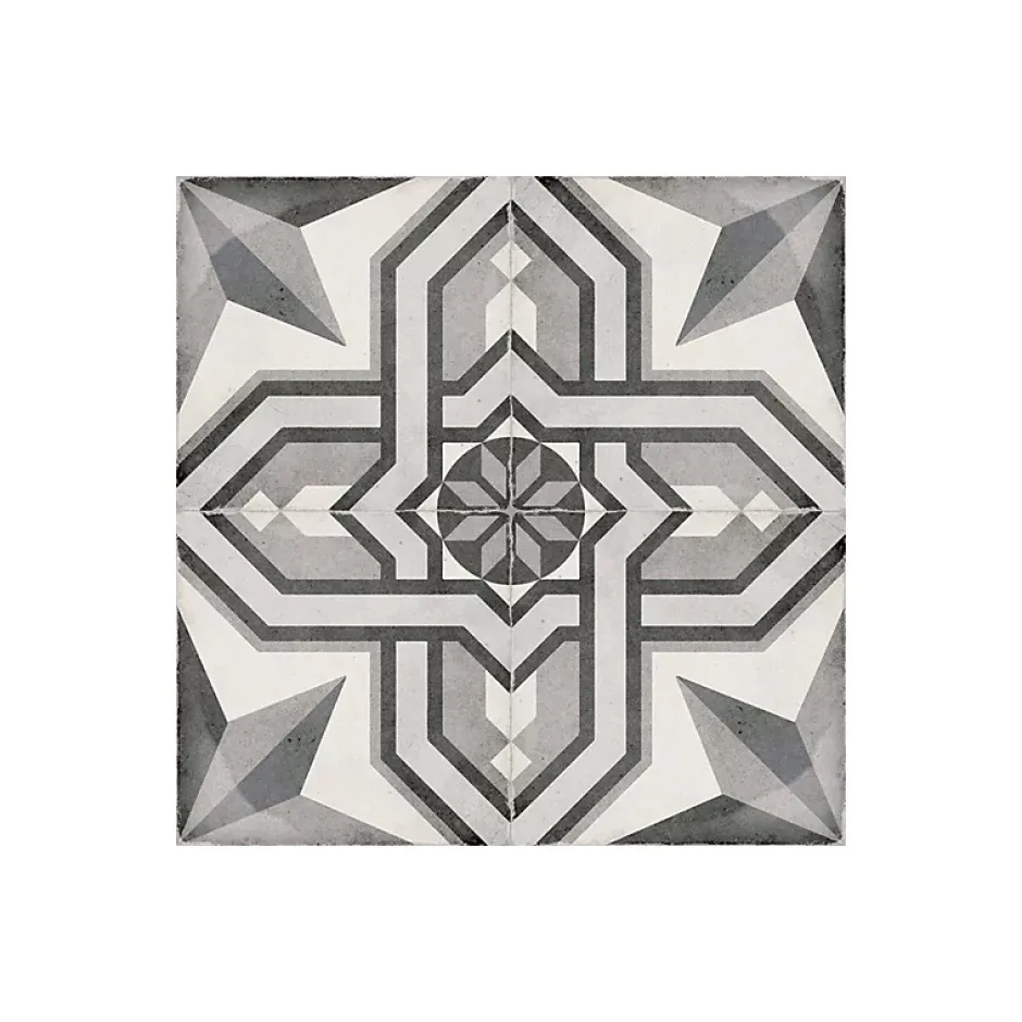 Aelle Carrelage Carrelage sol / mur effet ciment motif gris 20x20 cm ART NOUVEAU