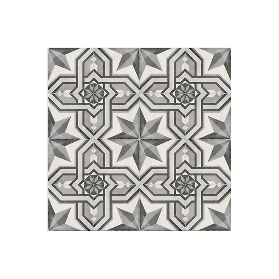 Aelle Carrelage Carrelage sol / mur effet ciment motif gris 20x20 cm ART NOUVEAU