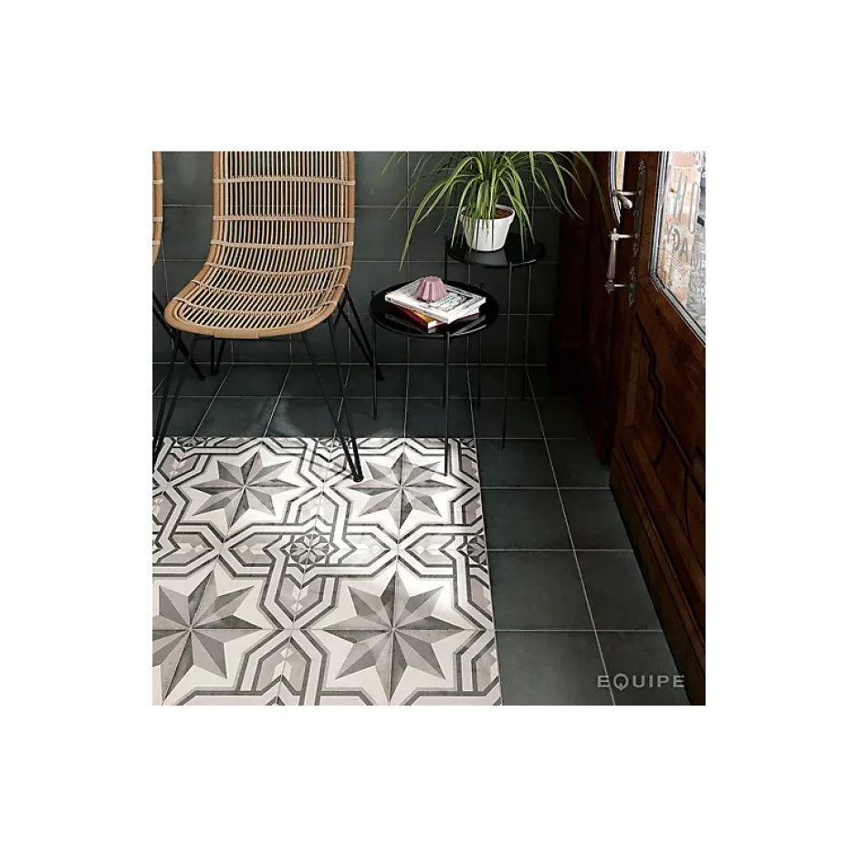 Aelle Carrelage Carrelage sol / mur effet ciment motif gris 20x20 cm ART NOUVEAU