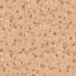 Aelle Carrelage Carrelage sol / mur effet terrazzo brillant 80x80 cm MONACO R ROJIZO PULIDO