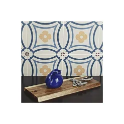 Aelle Carrelage Carrelage sol / mur effet ciment motif floral coloré 20x20 cm - CAPRICE SAINT TROPEZ