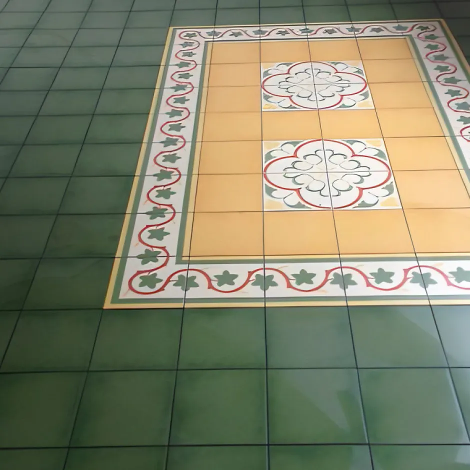 Carrelage sol / mur effet ciment uni vert 20x20 cm 1900 VERDE-Aelle Carrelage Discount