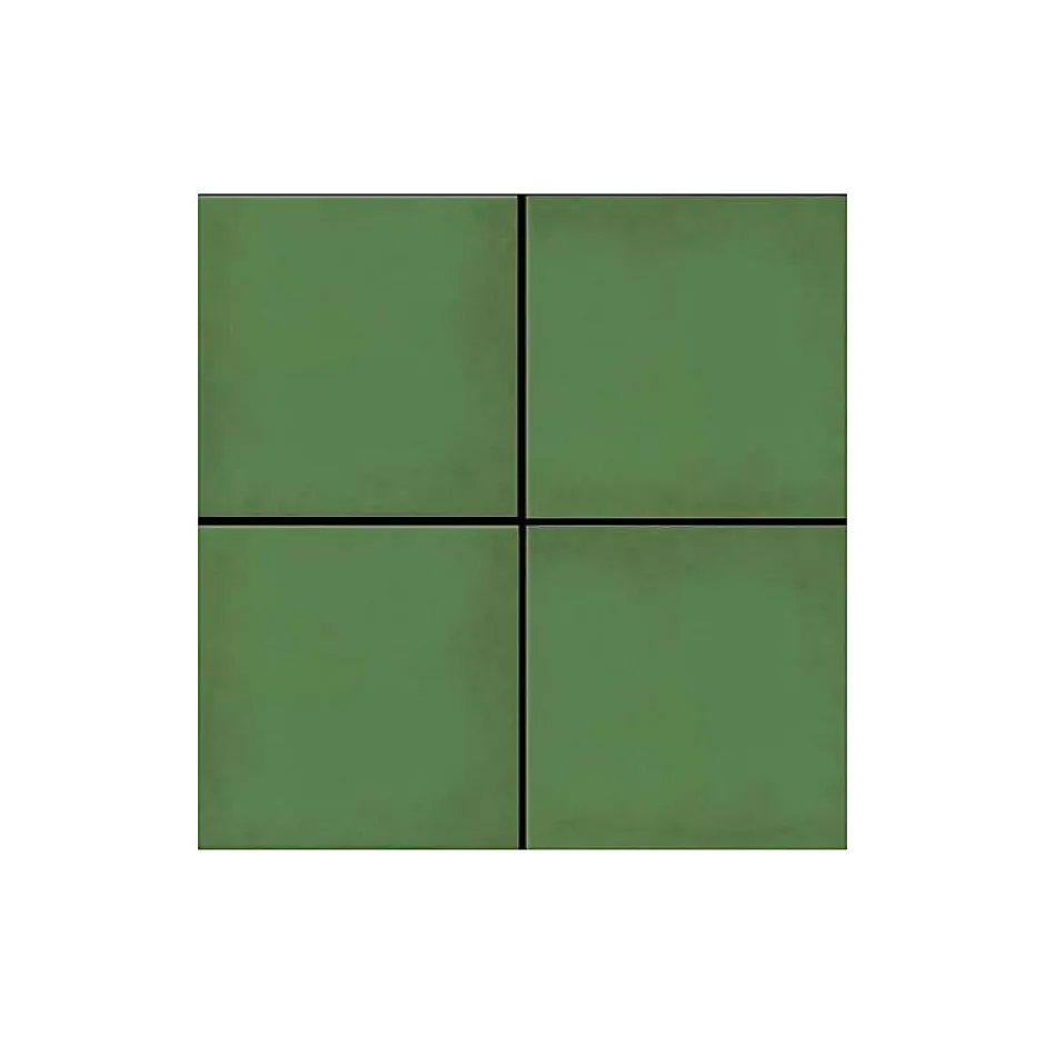 Carrelage sol / mur effet ciment uni vert 20x20 cm 1900 VERDE-Aelle Carrelage Discount