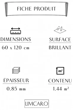 Limcaro Carrelage sol / mur effet marbre beige BRIZEIT BEIGE l.60 x L.120 cm Brillant