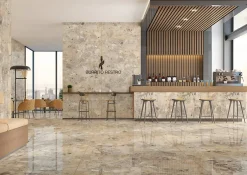 Limcaro Carrelage sol / mur effet marbre beige BRIZEIT BEIGE l.60 x L.120 cm Brillant