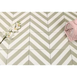 Carrelage sol / mur effet ciment vert 20x20 cm MAORI GOROKA MUSGO-Aelle Carrelage New