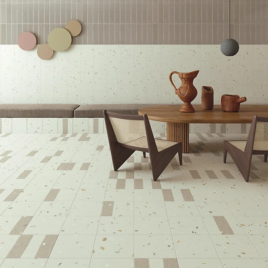 Carrelage sol / mur effet terrazzo 20x20 cm Croccante Granola Avellana(vendu par boite de 1m2)-Eiffel art construction Online