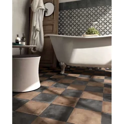 Carrelage sol / mur effet ciment vieilli marron TERRA ROSSO-Aelle Carrelage