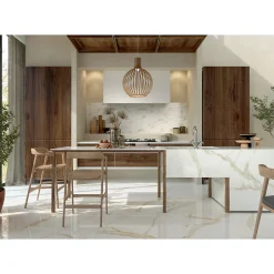 Carrelage sol / mur effet marbre beige 120X120 cm - SCULTOREA calacatta oro fino J406-Aelle Carrelage Best