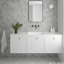 Carrelage sol / mur effet zellige bejmat marocain 5X15 cm gris mate 5X15 cm COCO AMBER GREY MATT-Aelle Carrelage Best