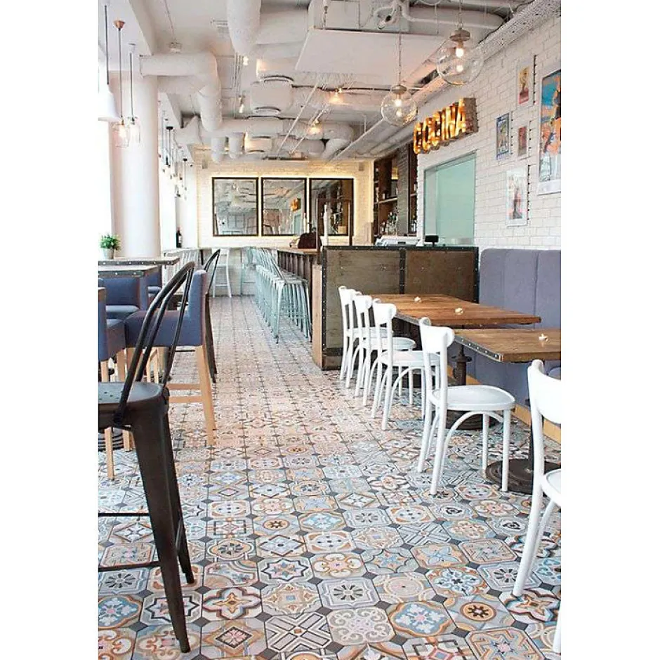 Aelle Carrelage Carrelage sol / mur effet ciment patchwork 20x20 cm VODEVIL OCTOGONO MUSICHALLS