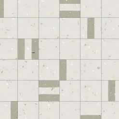 Eiffel art construction Carrelage sol / mur effet terrazzo 20x20 cm Croccante Granola Menta (vendu par boite de 1m2)