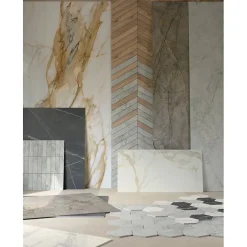 Aelle Carrelage Carrelage sol / mur effet marbre noir 120X120 cm - SCULTOREA Dark diamond J455