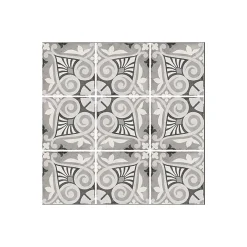 Carrelage sol / mur effet ciment motif gris 20x20 cm ART NOUVEAU OPERA GREY-Aelle Carrelage