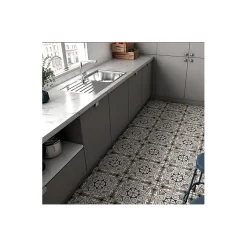 Carrelage sol / mur effet ciment motif gris 20x20 cm ART NOUVEAU OPERA GREY-Aelle Carrelage