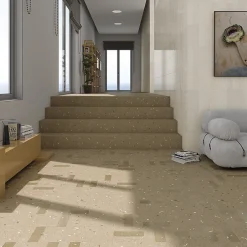 Carrelage sol / mur effet terrazzo 20x20 cm Croccante Eclair Nuez - Patchwork(vendu par boite de 1m2)-Eiffel art construction New