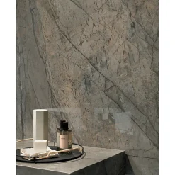 Aelle Carrelage Carrelage sol / mur effet marbre beun et gris 60x120 cm - SCULTOREA River grey J650