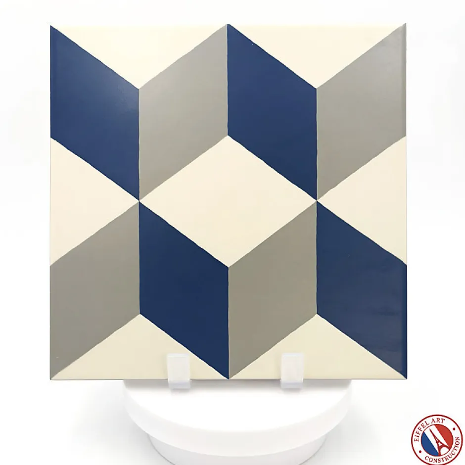 Carrelage sol / mur effet ciment motif cube 20x20 cm 1900 GÜELL 1-Aelle Carrelage Outlet